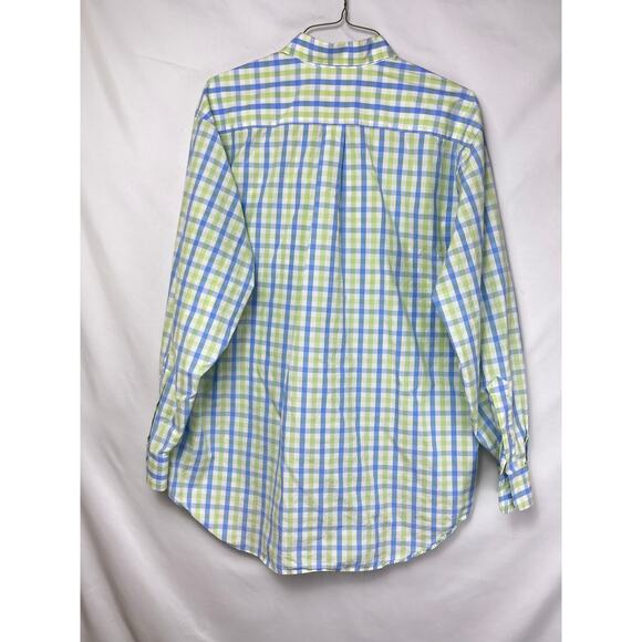Vineyard Vines Men's L Blue/Green Plaid Button Front Preppy Summer - Picture 2 of 6